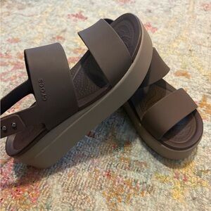 Crocs Brown Platform Sandals